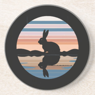 Rabbit Retro Sunset Getränkeuntersetzer