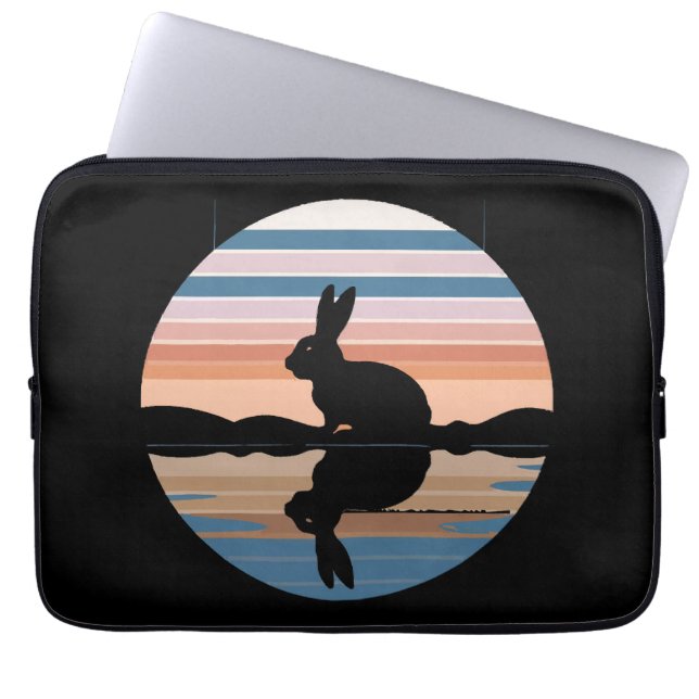 Rabbit Retro Sunset Laptopschutzhülle (Vorderseite)