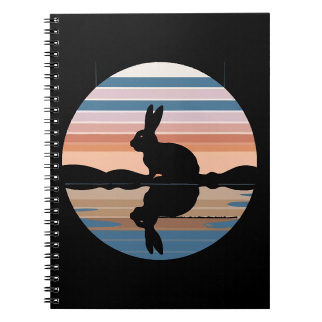 Rabbit Retro Sunset Notizblock (Vorderseite)