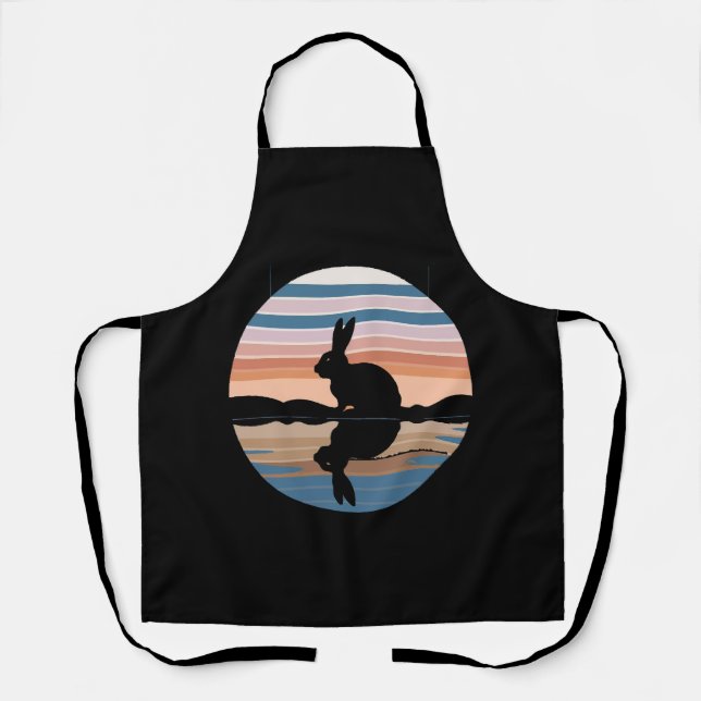 Rabbit Retro Sunset Schürze (Vorderseite)