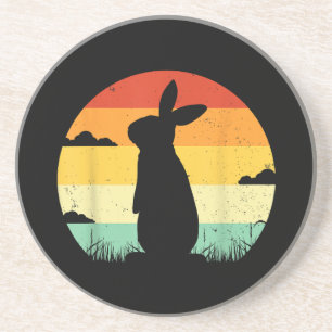 Rabbit Retro Vintager 80er Style Bunny Lover Getränkeuntersetzer