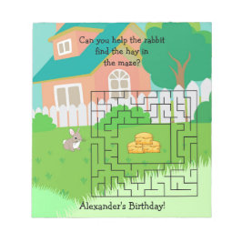Rabbit und Hay Birthday Maze Activity Editor Notizblock
