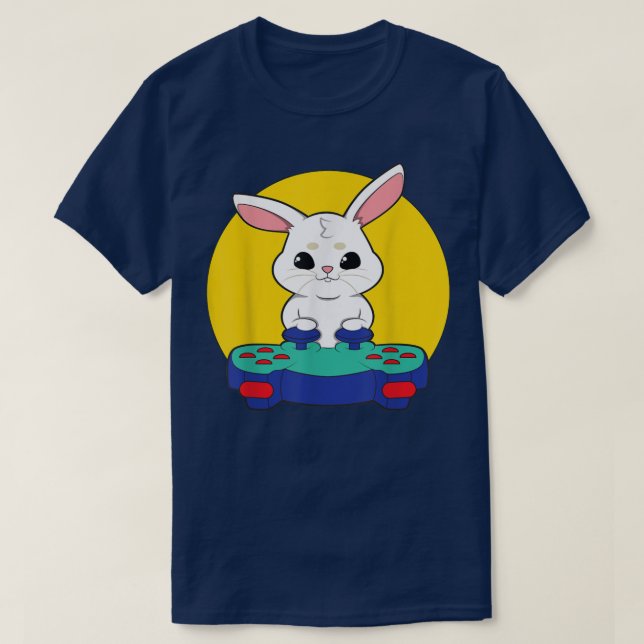 Rabbit Video Games Gaming Gamer  T-Shirt (Design vorne)
