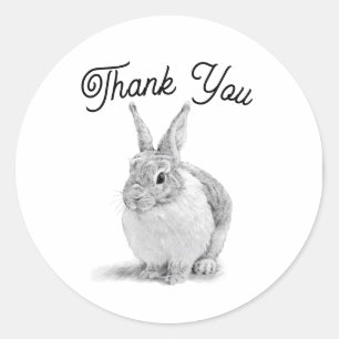Rabbit Vielen Dank Runder Aufkleber