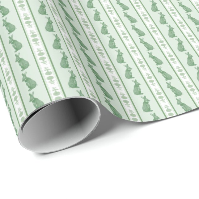 Rabbits and Hydrangeas Wrapping Paper Geschenkpapier (Rolleneckpunkt)