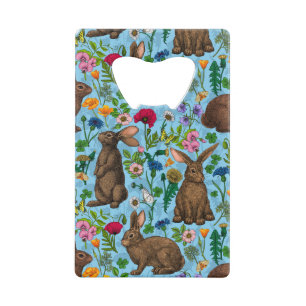 Rabbits et boisé flacon Carte de crédit Bottle Ouv