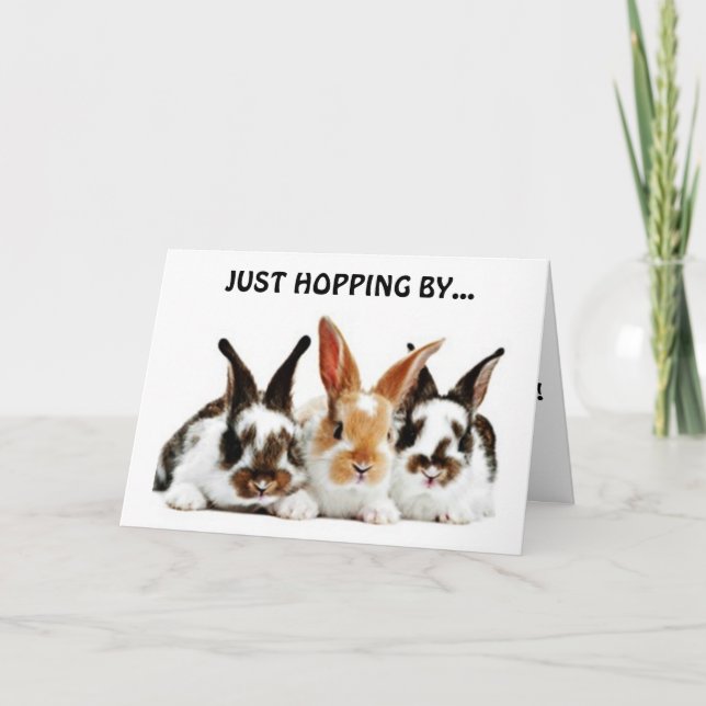 RABBITS HOFFNEN, UM IHNEN EINEN GLÜCKLICHEN GEBURT KARTE (Vorderseite)
