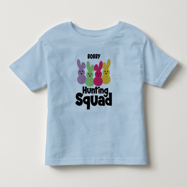 "RABBITS JUNTING SQUAD" PERSONALISIERTER TODDLER T KLEINKIND T-SHIRT (Vorderseite)