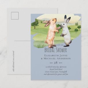Rabbits Wedple Country Garden Postkarte