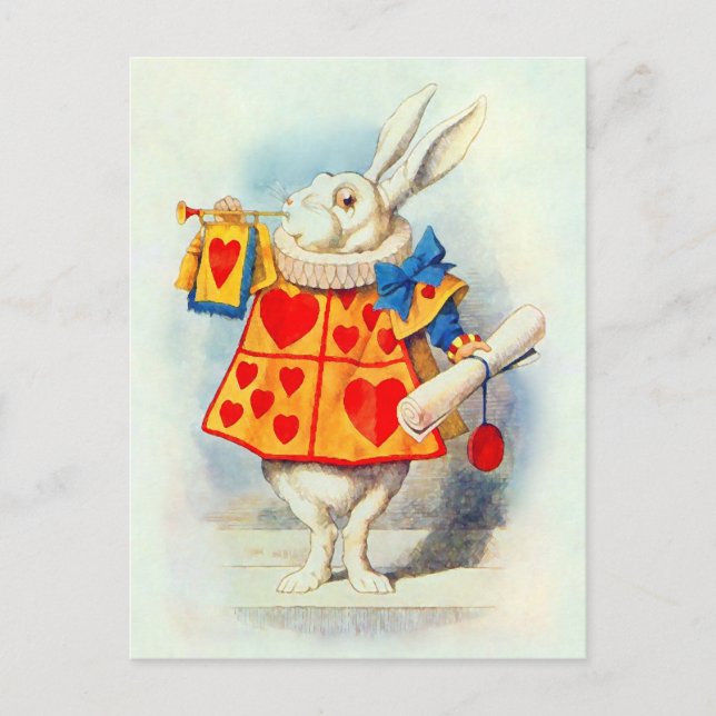 Rabbitt Alice Wonderland ~ Postkarte / Einladung (Vorderseite)