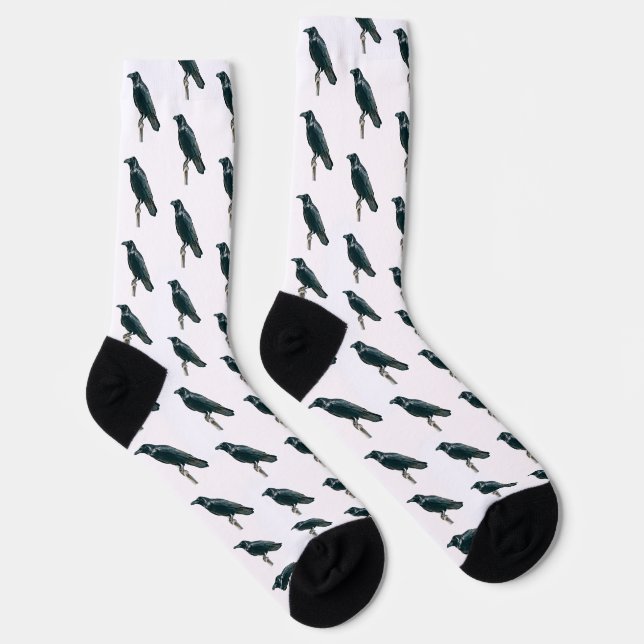 Rabe auf einem Ast Socken (Rechts)