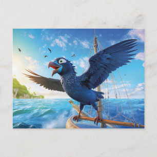 Rabe auf Segeltörn in den Südmeeren Postkarte
