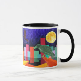 Rabe begehrt den Mond Tasse