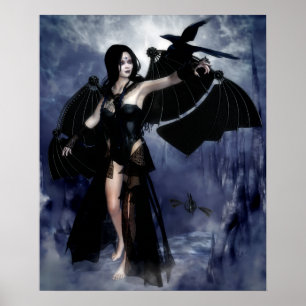 Rabe des Nachtplakat-/-Leinwand-Druckes Poster