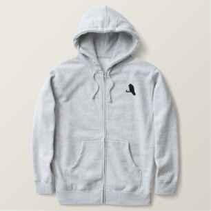 Rabe gesticktes Kapuzenpulli-Sweatshirt Bestickter Hoodie