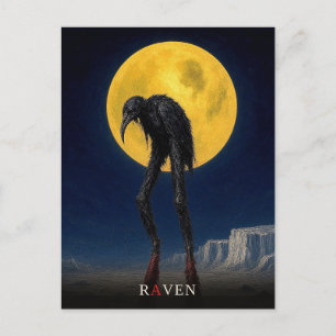 Rabe Glühende Beine gothischer Surrealismus Postkarte
