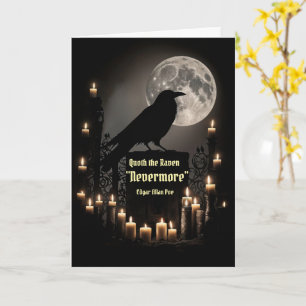 Rabe Happy Halloween Zitat von Edgar Allan Poe  Karte