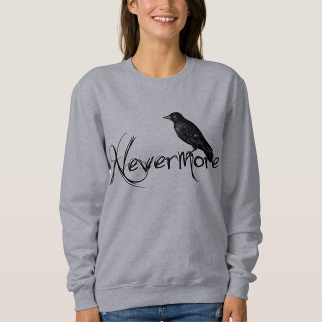 Rabe nie wieder Halloween Edgar Allen Poe Sweatshirt (Vorderseite)