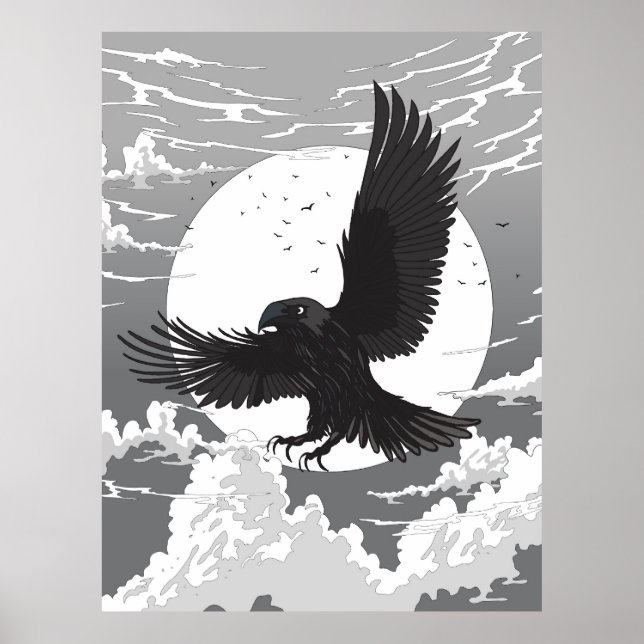 Rabe und Mond Poster (Vorne)