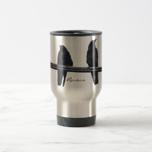 "RABEN AUF EINEM DRATHT" Corvids Wildlife Tasse