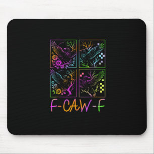 Raben F-Caw-F Bunter Neon-Goth-Vogel Lustig  Mousepad