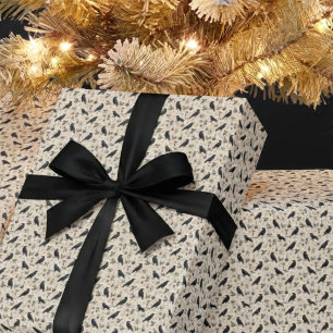 Raben-Feiertags-Botanik-Creme Geschenkpapier