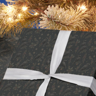 Raben-Gotisches Weihnachten Moody Winter Geschenkpapier