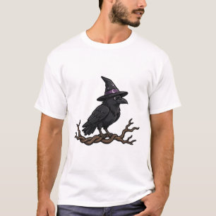 Raben-Hexenhut-Goth-Halloween-Kunst T-Shirt