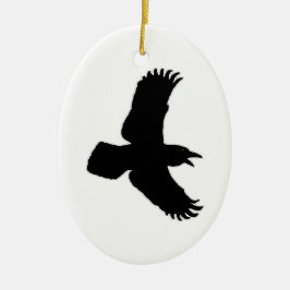 Raben-im Flug Vogel-Druck Keramikornament