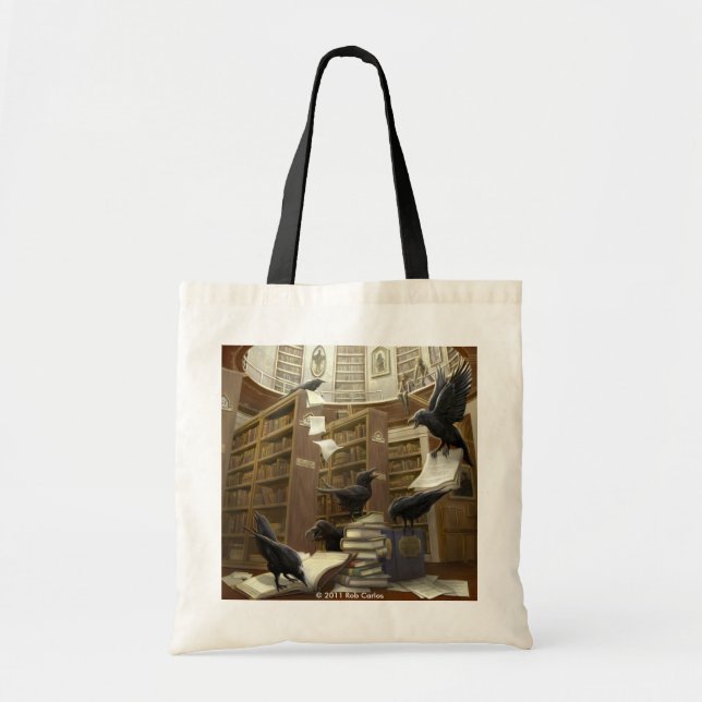 Raben in der Bibliotheks-Taschen-Tasche Tragetasche (Vorne)