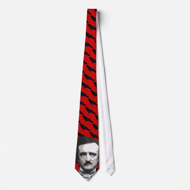 Raben-Krawatte Edgar Allan Poe Krawatte (Vorderseite)