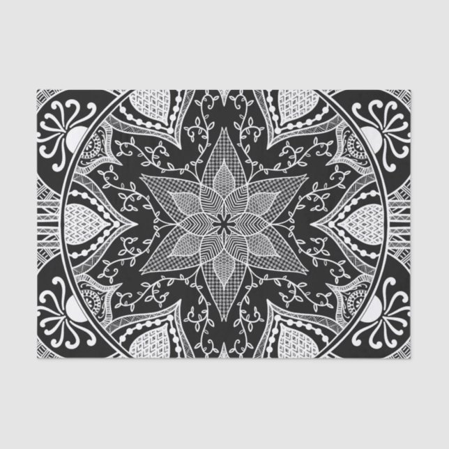 Raben-Mandala Seidenpapier (Vorderseite)
