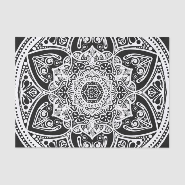 Raben-Mandala Seidenpapier (Vorderseite)