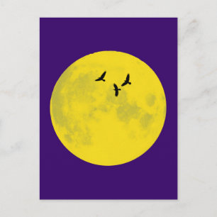 Raben Mond raven moon Postkarte