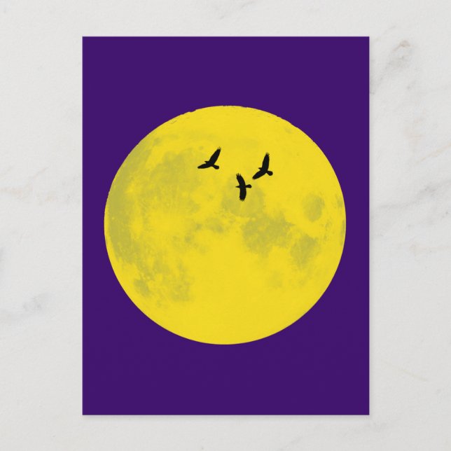 Raben Mond raven moon Postkarte (Vorderseite)