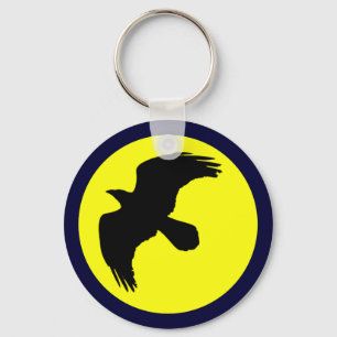 Raben Mond raven moon Schlüsselanhänger