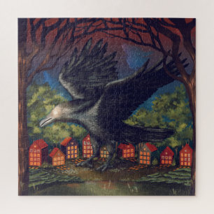 Raben-Mondlicht-Hexen Halloween-Nacht