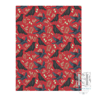 Raben Scrapbook Papier in Rot