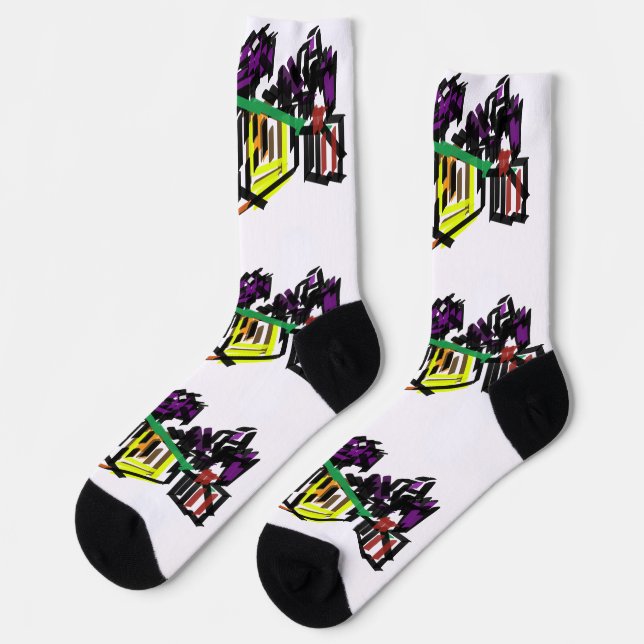 Raben und Kürbis  Socken (Linkes Detail)
