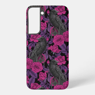 Raben und rosa Rosen Samsung Galaxy Hülle