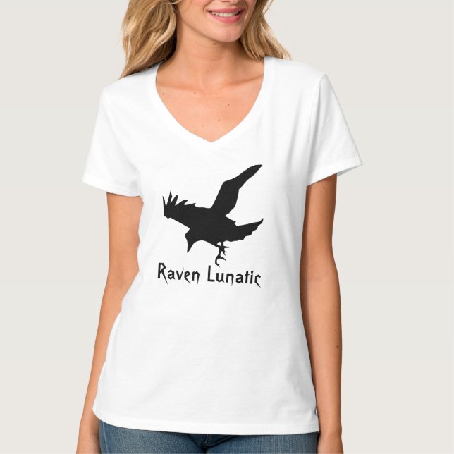 Raben-verrückte Damen-Spitze T-Shirt (Vorderseite)