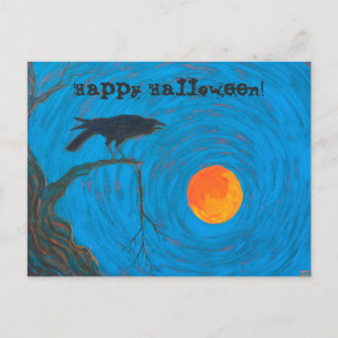 Raben- & Vollmond-Halloween-Postkarte Postkarte