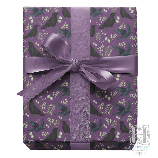 Raben-Wrap-Papier in Lila Geschenkpapier (Von Creator hochgeladen)