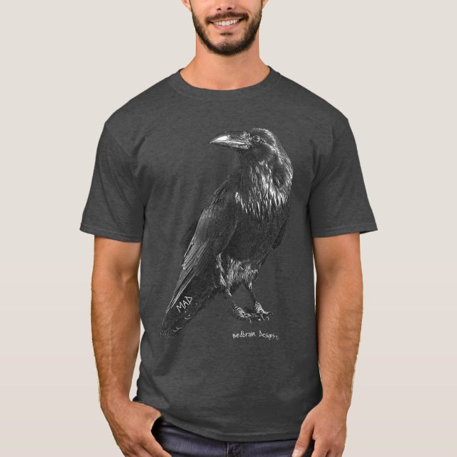 Raben-wütende Holzkohle T-Shirt (Vorderseite)