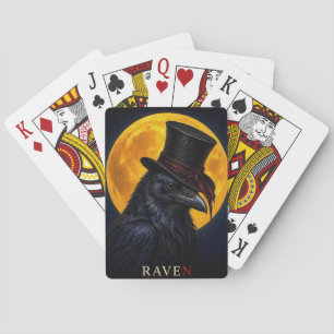 Raben-Zylinderhut-Gotischer Surrealismus Spielkarten