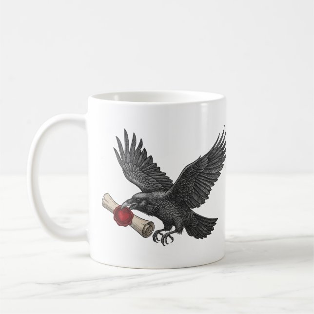 Rabenbote Dunkle Macabre Kunst Gothic Liebe Kaffeetasse (Links)