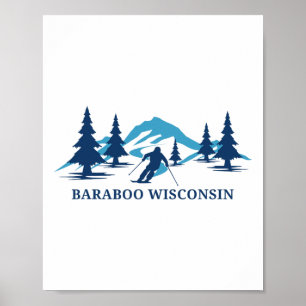 Raboo Wisconsin Skigebiet Skifahren Skifahrer Poster
