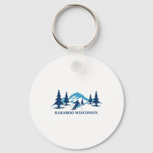 Raboo Wisconsin Skigebiet Skifahren Skifahrer  Schlüsselanhänger