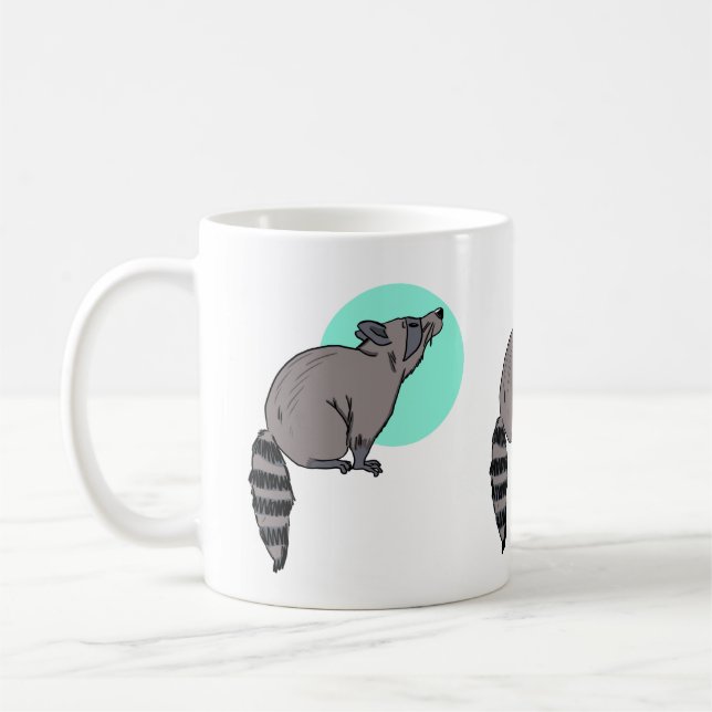 Raccoon 11oz Keramik Tasse (Links)