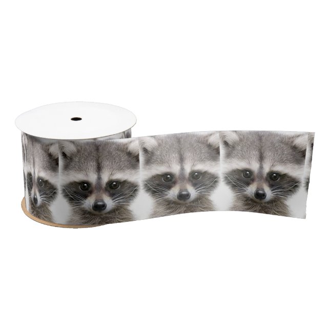Raccoon-Abbildung Satinband (Spule)